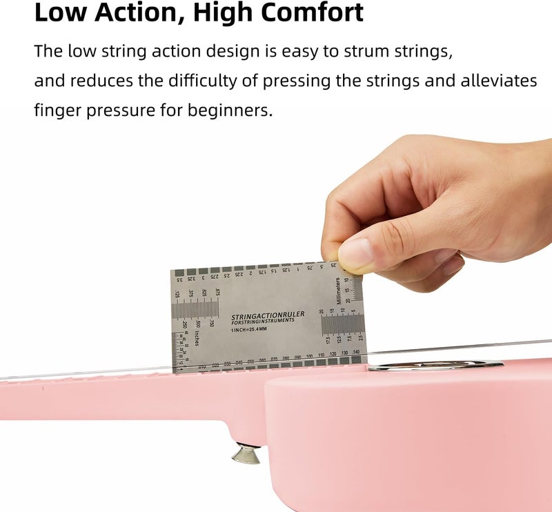 TOM 23" Carbon Fiber Concert Ukulele – Upgraded Ukelele Kit with Quick Locking Strap, Waterproof, Ultra-Lightweight (1.25 lbs), Ideal for Beginners, Professionals & Outdoor Adventures (Pink) - Image 4